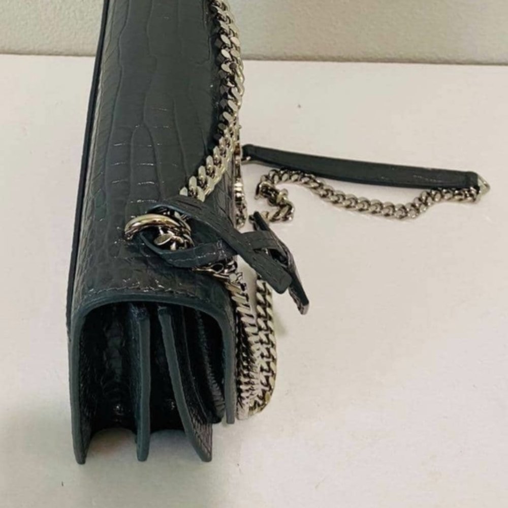 YSL SUNSET Medium Croc black Crossbody Brand New - Picture 6 of 15